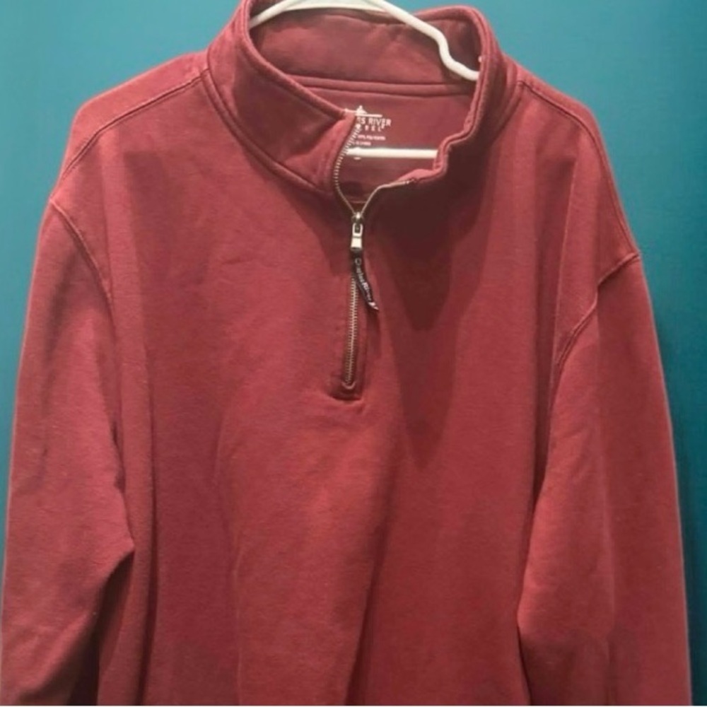 Charles River Apparel Men's Burgundy Zip-Up sweater 3XL - Picture 4 of 5